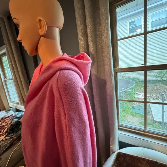 Vibrant Pink Open Front Cardigan Sweater - Picture 2 of 8